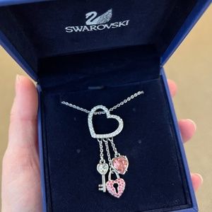 Swarovski Pink Heart Lock Pendant